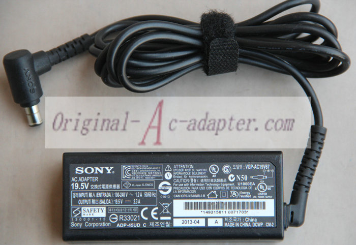 *Brand NEW* SONY VGP-AC67 AC68 AC69 AC75 AC76 DC 19.5V 2.3A (45W) AC DC Adapter POWER SUPPLY